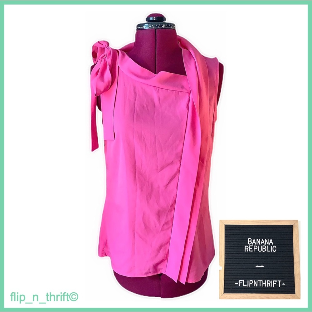 🎉HP🎉 💛BANANA REPUBLIC Pink Bow🎀 Blouse
